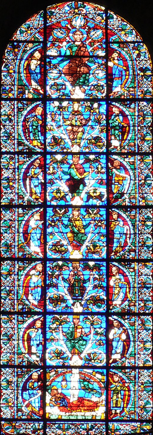 Vitrail de la cathédrale de Chartres, généalogie du Christ Vitrail de la cathédrale de Chartres, généalogie du Christ