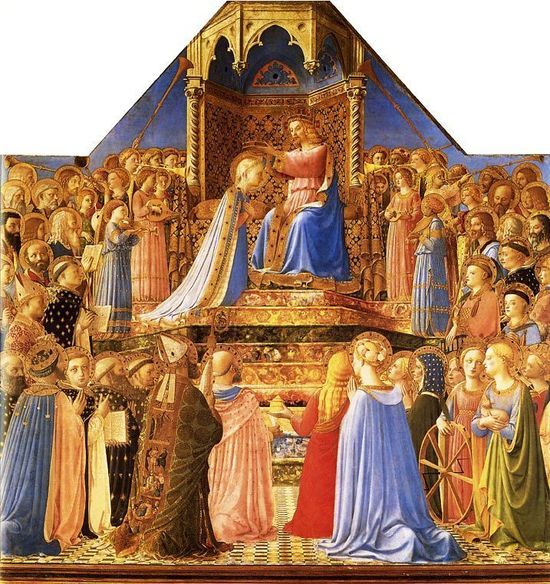 Fra Angelico, le couronnement de la Vierge Fra Angelico, le couronnement de la Vierge