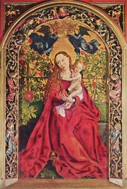 La Vierge aux Roses, Schongauer. La Vierge aux Roses, Schongauer.