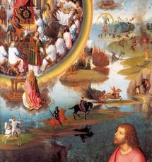 Memling, vision du Dragon de l'Apocalypse par saint Jean. Cliquez pour agrandir.