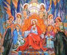 Mosaïque de la chapelle du père La Colombière, Paray-le-Monial, où se trouve son tombeau. Il est représenté à droite, à côté de saint François de Salle. Mosaïque de la chapelle du père La Colombière, Paray-le-Monial, où se trouve son tombeau. Il est représenté à droite, à côté de saint François de Salle.