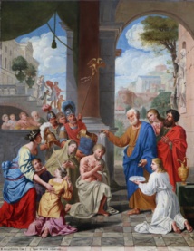 Baptême du Centurion Corneille et de sa famille par saint Pierre