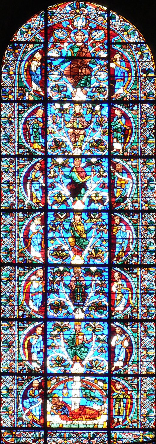 Vitrail de Chartres, généalogie du Christ selon saint Matthieu