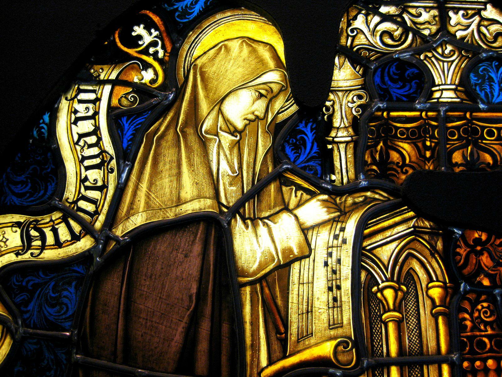 Saint François d'Assise, Hildegarde de Bingen et le pape François, hérauts et protecteurs de la création et de la conversion.