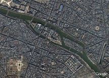 L'île de la Cité, vue Google Earth. L'île de la Cité, vue Google Earth.
