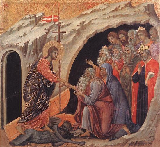 Le Christ aux Enfers vient sauver tous ceux qui l'ont attendu. On peut penser que Saint Joseph, dernier des Patriarches et descendant de David, le seul à avoir vu l'accomplissement de la Promesse, était l'Avent des Patriarches... Le Christ aux Enfers vient sauver tous ceux qui l'ont attendu. On peut penser que Saint Joseph, dernier des Patriarches et descendant de David, le seul à avoir vu l'accomplissement de la Promesse, était l'Avent des Patriarches...