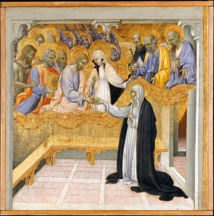 Le mariage mystique de sainte Catherine de Sienne avec le Christ. ( Metropolitan Museum of Art, Giovanni di Paolo)